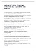 JLTVA1 DRIVERS TRAINING QUESTIONS & ANSWERS 100&percnt; CORRECT