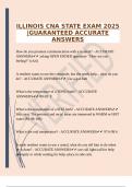  ILLINOIS CNA STATE EXAM 2025 &vert;GUARANTEED ACCURATE ANSWERS