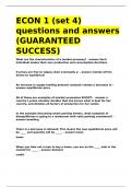 ECON 1 &lpar;set 4&rpar; questions and answers &lpar;GUARANTEED SUCCESS&rpar;