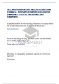 2025 ARRT RADIOGRAPHY PRACTICE QUESTIONS  GRADED A&plus; COMPLETE QUESTION AND ANSWER  &lpar;FREQUENTLY TESTED QUESTIONS&rpar; 200&plus;  QUESTIONS