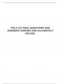  POLS 121 FINAL QUESTIONS AND ANSWERS VERIFIED AND ACCURATELY SOLVED&period;