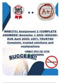 MNB3701 Assignment 2 &lpar;COMPLETE ANSWERS&rpar; Semester 1 2025 &lpar;884546&rpar;- DUE April 2025