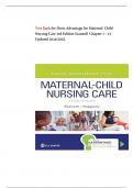Test Bank for Davis Advantage for Maternal  Child Nursing Care 3rd Edition Scannell  Chapter 1 - 33 Updated 2024&sol;2025&period;