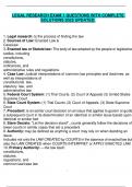 LEGAL RESEARCH EXAM 1 QUESTIONS WITH COMPLETE  SOLUTIONS 2025 UPDATED&period;