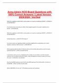 Army Admin NCO Board Questions with 100&percnt; Correct Answers &vert; Latest Version 2025&sol;2026 &vert; Verified