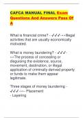 CAFCA MANUAL FINAL Exam  Questions And Answers Pass Of  A