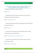 Food Safety Manager Training Complete Questions and  Correct Detailed Answers &lpar;Verified Answers&rpar;