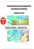 SOLUTION MANUAL Finite Mathematics & Its Applications 13th Edition by Larry J&period; Goldstein&comma; Chapters 1 - 12&comma; Complete