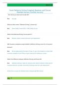 Texas Defensive Driving Complete Questions and Correct  Detailed Answers &lpar;Verified Answers&rpar;