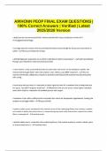 AWHONN PEOP FINAL EXAM QUESTIONS &vert; 100&percnt; Correct Answers &vert; Verified &vert; Latest 2025&sol;2026 Version