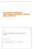CMI 3358 QUIZ&sol;ANSWERS &lpar;QUESTIONS & ANSWERS&rpar; SOLVED 100&percnt; CORRECT&excl;&excl;