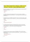 Basic Math Ability Exam A Relias &vert; 100&percnt; Correct Answers &vert; Verified &vert; Latest 2025&sol;2026 Version