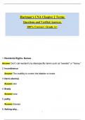 Hartman's CNA Chapter 2 Terms &lpar;Latest 2025 &sol; 2026 Update&rpar; Questions and Verified Answers &vert; 100&percnt; Correct &vert; Grade A&plus;