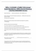 BIOL 112 EXAM 1 &lpar;TAMU TAG&rpar; Actual Exam Questions &vert; 100&percnt; Correct Answers &vert; Verified 2025&sol;2026 Version