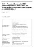 CGFO - Financial Administration 2025 update&vert;comprehensive 188 questions and verified answers &lpar;complete solutions&rpar; ASSURED SUCCESS&vert;GRADE A&plus;&excl;&excl;