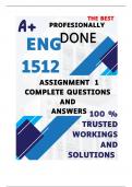 ENG1512 Assignment 1 &lpar;100&percnt; COMPLETE ANSWERS&rpar; Semester 1 2025 &lpar;746690&rpar; - DUE 19 March 2025