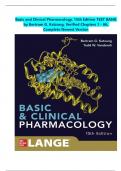 Basic and Clinical Pharmacology&comma; 15th Edition TEST BANK by Bertram G&period; Katzung&comma; Verified Chapters 1 - 66&comma; Complete Newest Version