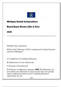 Michigan Dental Jurisprudence Board Exam Review 2025 &lpar;Qns & Ans&rpar;&period;