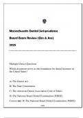 Massachusetts Dental Jurisprudence Board Exam Review 2025 &lpar;Qns & Ans&rpar;&period;