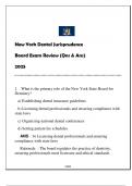 New York Dental Jurisprudence Board Exam Review 2025 &lpar;Qns & Ans&rpar;