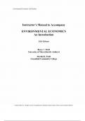 Solution Manual for Environmental Economics&comma; An Introduction&comma; 2024-2025 Release