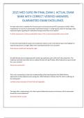 2025 MED SURG RN FINAL EXAM &vert; ACTUAL EXAM BANK WITH CORRECT VERIFIED ANSWERS&period; GUARANTEED EXAM EXCELLENCE&period; 