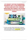 ATI PRIORITY SETTING FRAMEWORKS  ADVANCED TEST TC 2025&vert; BRAND NEW  ACTUAL EXAM WITH 100&percnt; VERIFIED  QUESTIONS AND CORRECT SOLUTIONS&vert;  GUARANTEED VALUE PACK&vert; ACE YOUR  GRADES&period;