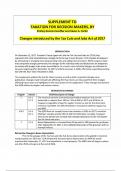 Supplement to Taxation For Decision Makers for Taxation for Decision Makers by Shirley Dennis-Escoffier&comma; Karen A&period; Fortin