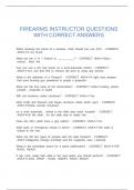 FIREARMS INSTRUCTOR QUESTIONS WITH CORRECT ANSWERS