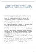 SDI INTRO TO FIREARMS &lpar;FFT 100&rpar; QUESTIONS AND CORRECT ANSWERS