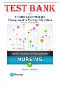 Test Bank for Effective Leadership and Management in Nursing 9th Edition by Eleanor Sullivan 9780134153117 