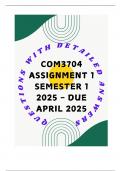 COM3704 Assignment 1 Semester 1 2025 - DUE April 2025