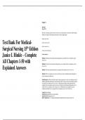 Test Bank For Medical- Surgical Nursing 15th Edition Janice L Hinkle &ndash; Complete All Chapters 1-50 with Explained Answers 