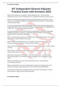 NY Independent General Adjuster Practice Exam with Answers 2025
