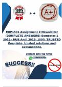 EUP1501 Assignment 2 Newsletter &lpar;COMPLETE ANSWERS&rpar; Semester 1 2025 - DUE April 2025