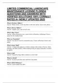 LIMITED COMMERCIAL LANDSCAPE MAINTENANCE LICENSE FLORIDA QUESTIONS AND ANSWERS WITH VERIFIED SOLUTIONS 100&percnt; CORRECT RATED A&plus; NEWLY UPDATED 2025