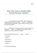 BIO 2312 Unit 4 Outline With Actual Solution &lpar;2025&rpar;&excl;&excl;