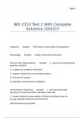 BIO 2312 Test 1 With Complete Solutions &lpar;2025&rpar;&excl;&excl;