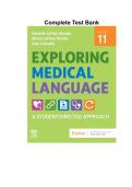 Test Bank For Exploring Medical Language&colon; A Student-Directed Approach 11th Edition by Myrna LaFleur Brooks &vert; ISBN 9780323711562 &vert; Chapters 1&ndash;16 Complete