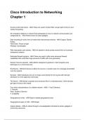 Cisco Introduction to Networking Chapter 1QUESTIONS WITH DETAILED VERIFIED ANSWERS &lpar;100&percnt; CORRECT ANSWERS&rpar; &sol;ALREADY GRADED A&plus;