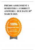 PRF2601 ASSIGNMENT 1 SEMESTER 1 &lpar; CORRECT ANSWERS &rpar; DUE DATE 20th MARCH 2025&period;
