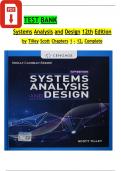 TEST BANK Systems Analysis and Design 12th Edition All Chapters 1 to 12 complete Verified editon