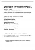 NURS231&lowbar;BIOD 331 Portage Pathophysiology Module 1 Exam with correct answers of latest update 2025