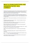 MHA710 EXAM QUESTIONS AND ANSWERS RATED 100&percnt; CORRECT 