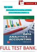 TEST BANK For Data Analytics for Accounting 3rd Edition by Richardson&comma; Teeter & Terrell&period;&vert;&vert;Chapters 1 - 9 included&vert;&vert; Complete latest Version&period;