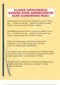 ILLINOIS SUPPLEMENTAL NURSING HOME ADMINISTRATOR EXAM &vert;GUARANTEED PASS&excl;&excl;