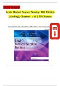 Test Bank Lewis Medical-Surgical Nursing&colon; Assessment and Management of Clinical Problems 12th Edition By Harding & Kwong