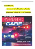 Test Bank For Paramedic Care&colon; Principles & Practice&comma; 6th edition Volume 1 by Bledsoe&comma; ISBN&colon; 9780136895299&comma; All 15 Chapters Covered&comma; Verified Latest Edition