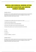MEDICAL AND SURGICAL NURSING ACTUAL  EXAM 