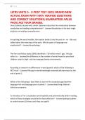 LETRS UNITS 5 - 8 POST TEST 2025&vert; BRAND NEW ACTUAL EXAM WITH 100&percnt; VERIFIED QUESTIONS AND CORRECT SOLUTIONS&vert; GUARANTEED VALUE PACK&vert; ACE YOUR GRADES&period;